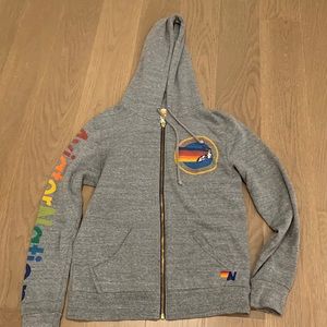 Grey aviator nation zip up, Venice Ca, women’s small